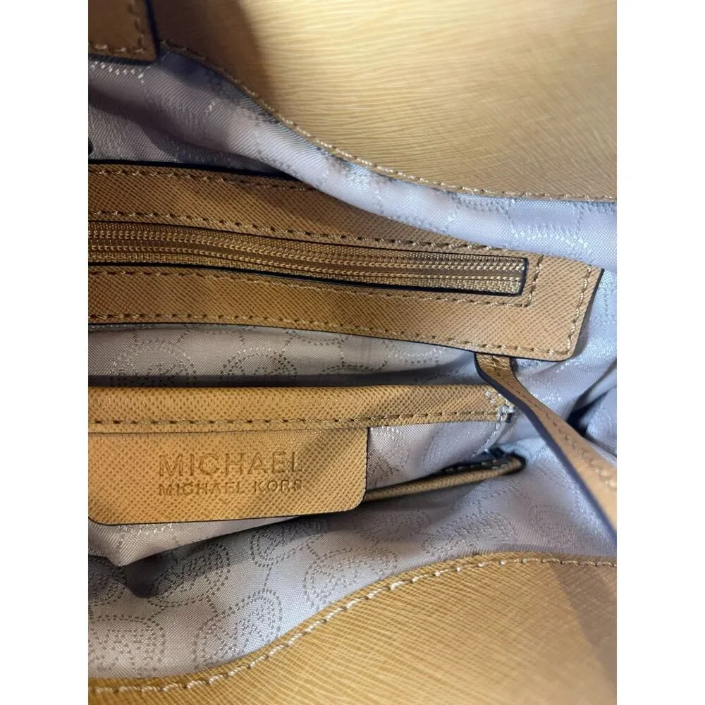 Michael Kors Hamilton Saffiano Leather Medium Satchel Handbag W/ Shoulder Strap